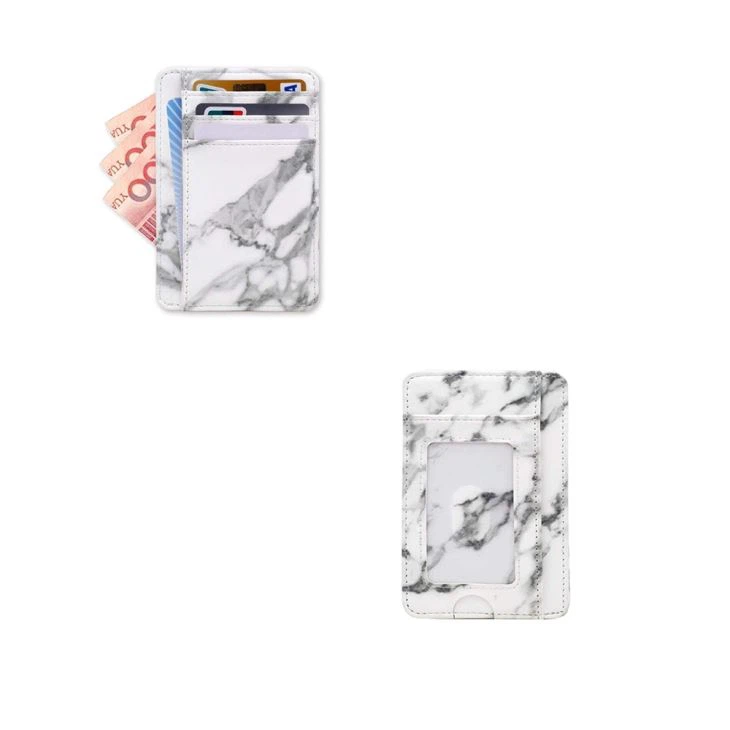 Small Custom Logo PU Leather Card Holder White