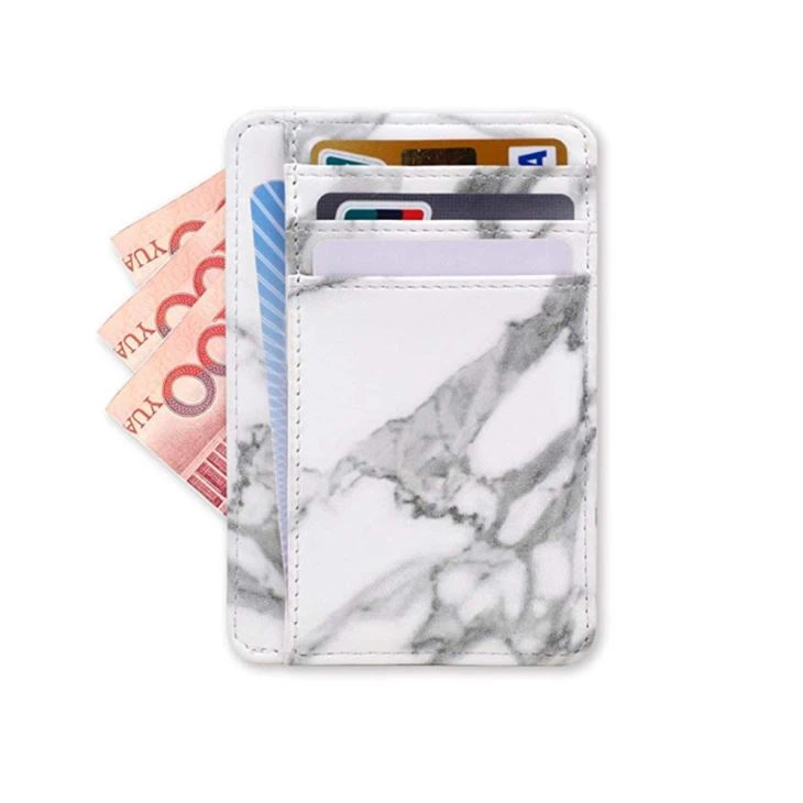 Small Custom Logo PU Leather Card Holder White