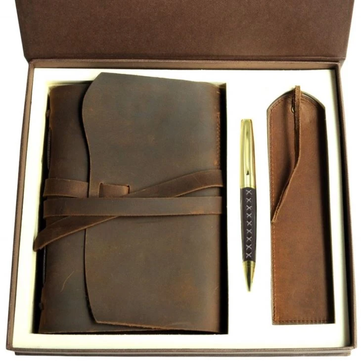 Leather Journal And Pen Gift Set